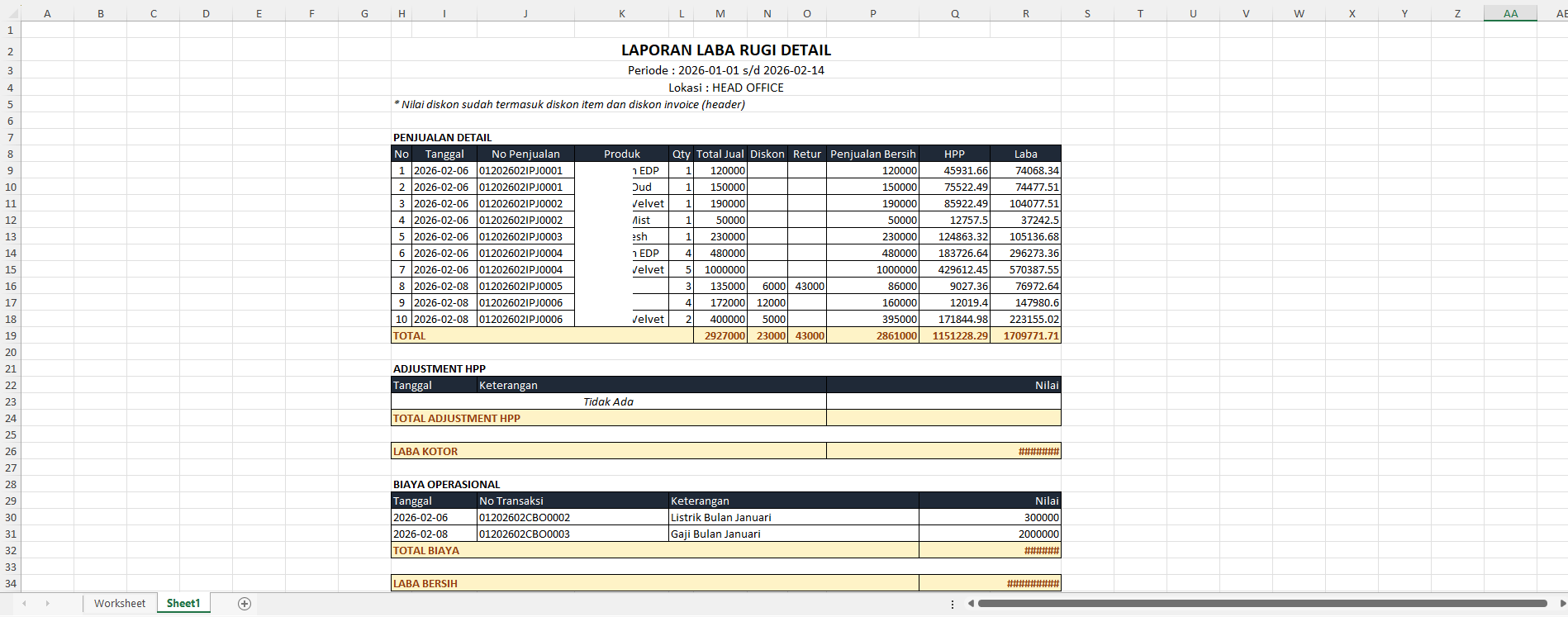 All Report in PDF or EXCEL